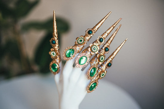 Gold and Green Finger Claws