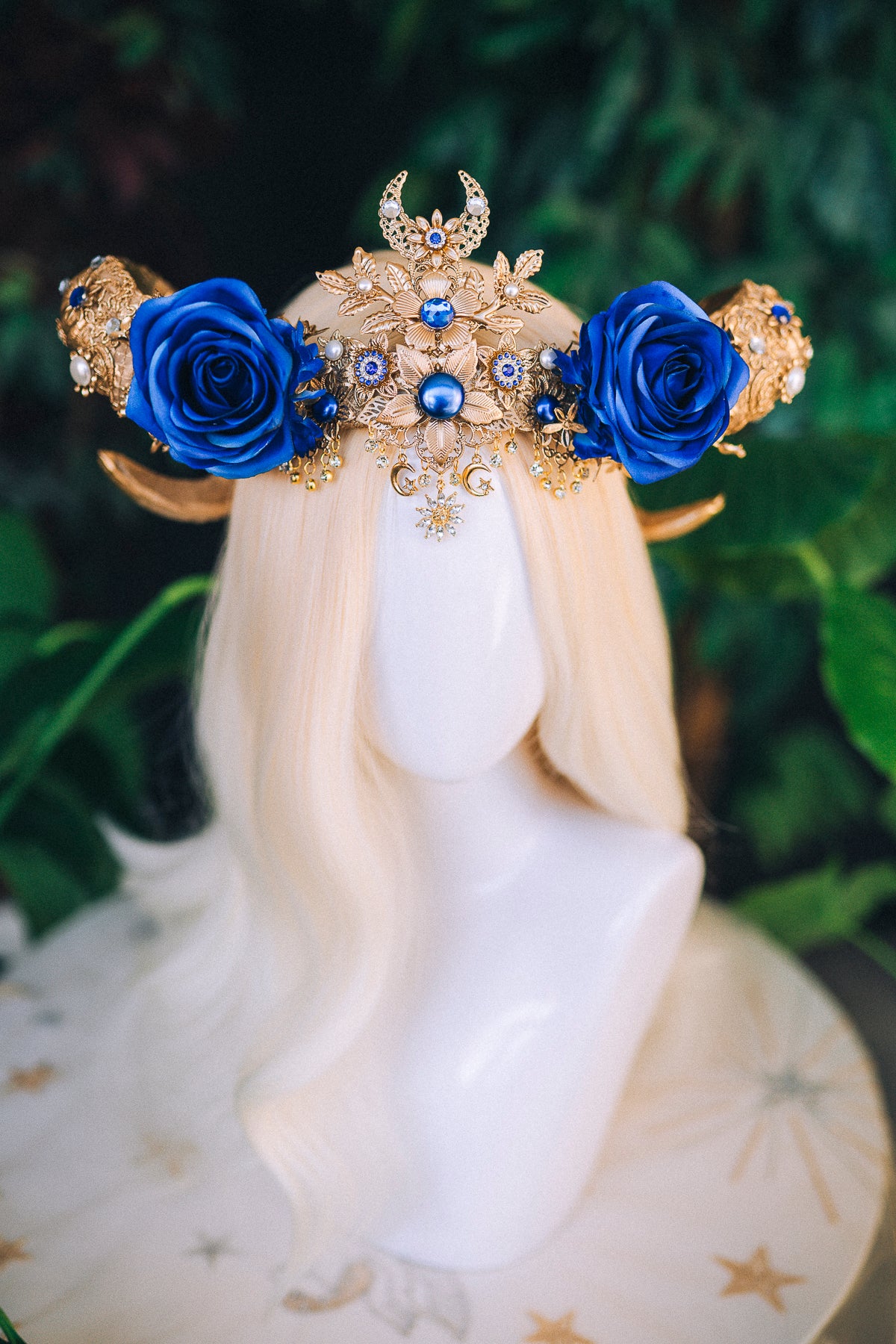Blue Zodiac Sign Aries Flower Crown
