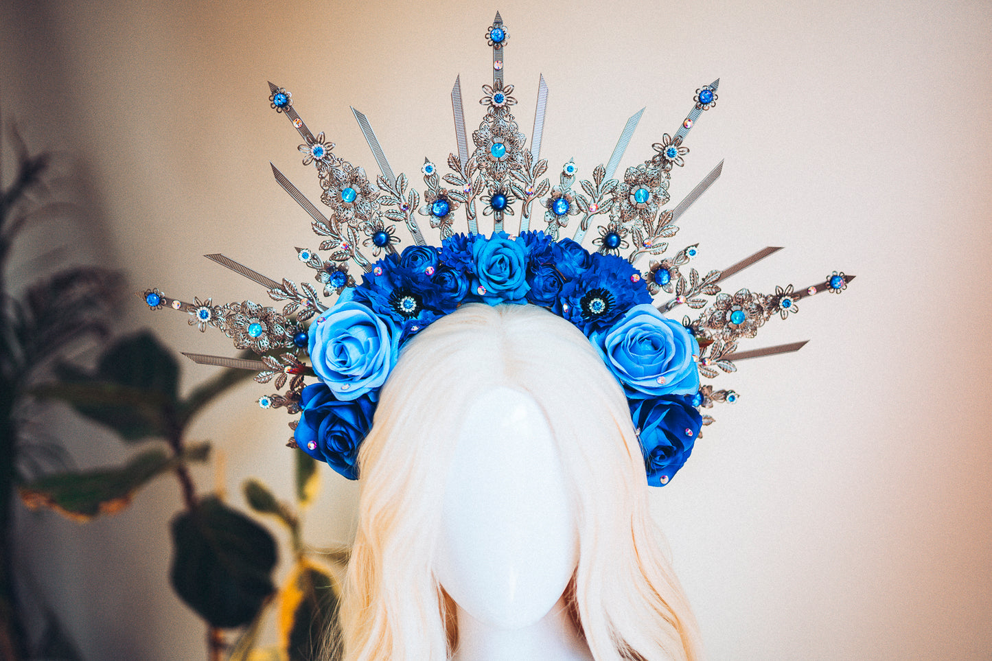 Flower Halo Crown Blue
