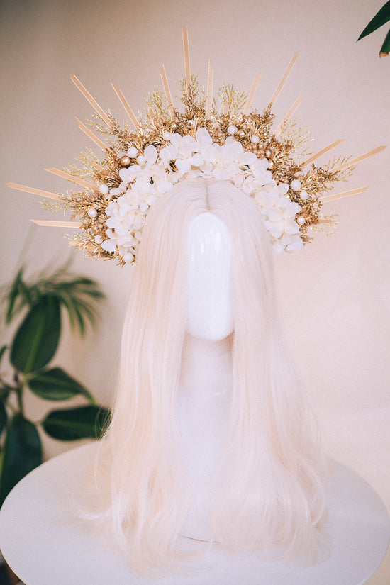 Gold Halo Winter Flower Crown