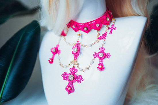 Pink Choker Necklace Madonna Collection