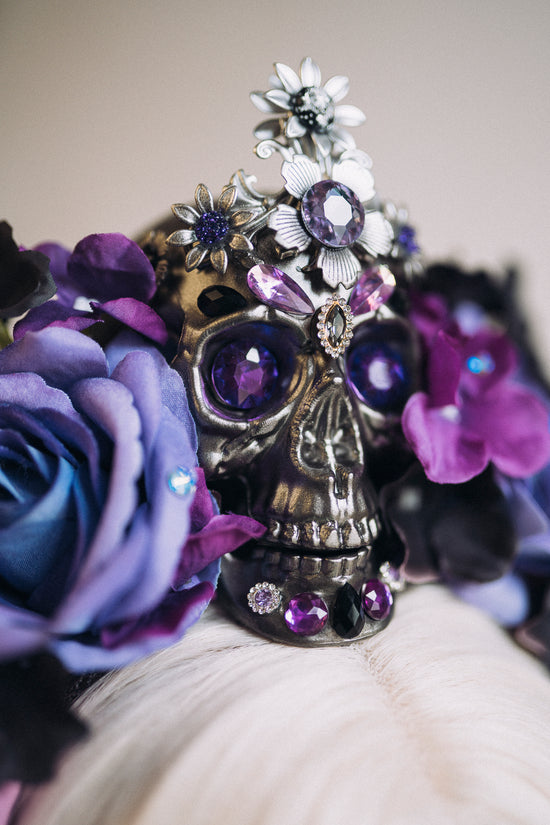 Flower Sugar Skull Crown Purple