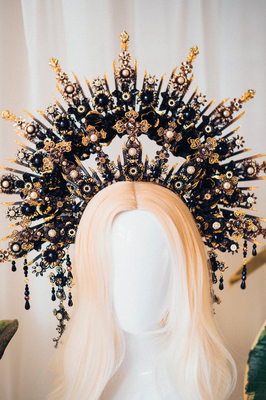 Gold-Black Halo Crown Madonna Collection