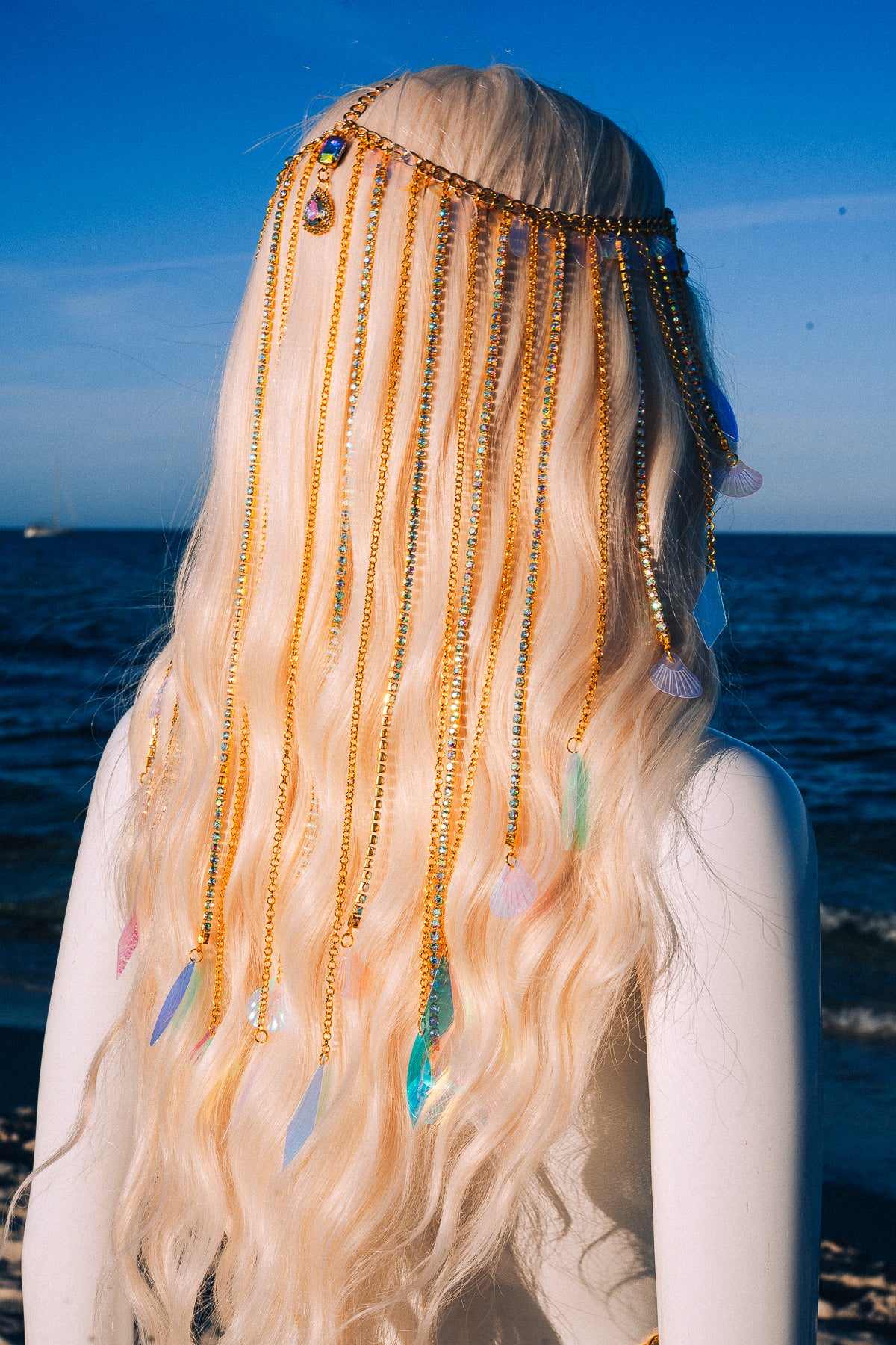 Golden Goddess Chain Bra Festival Harness Beach Body Jewelry