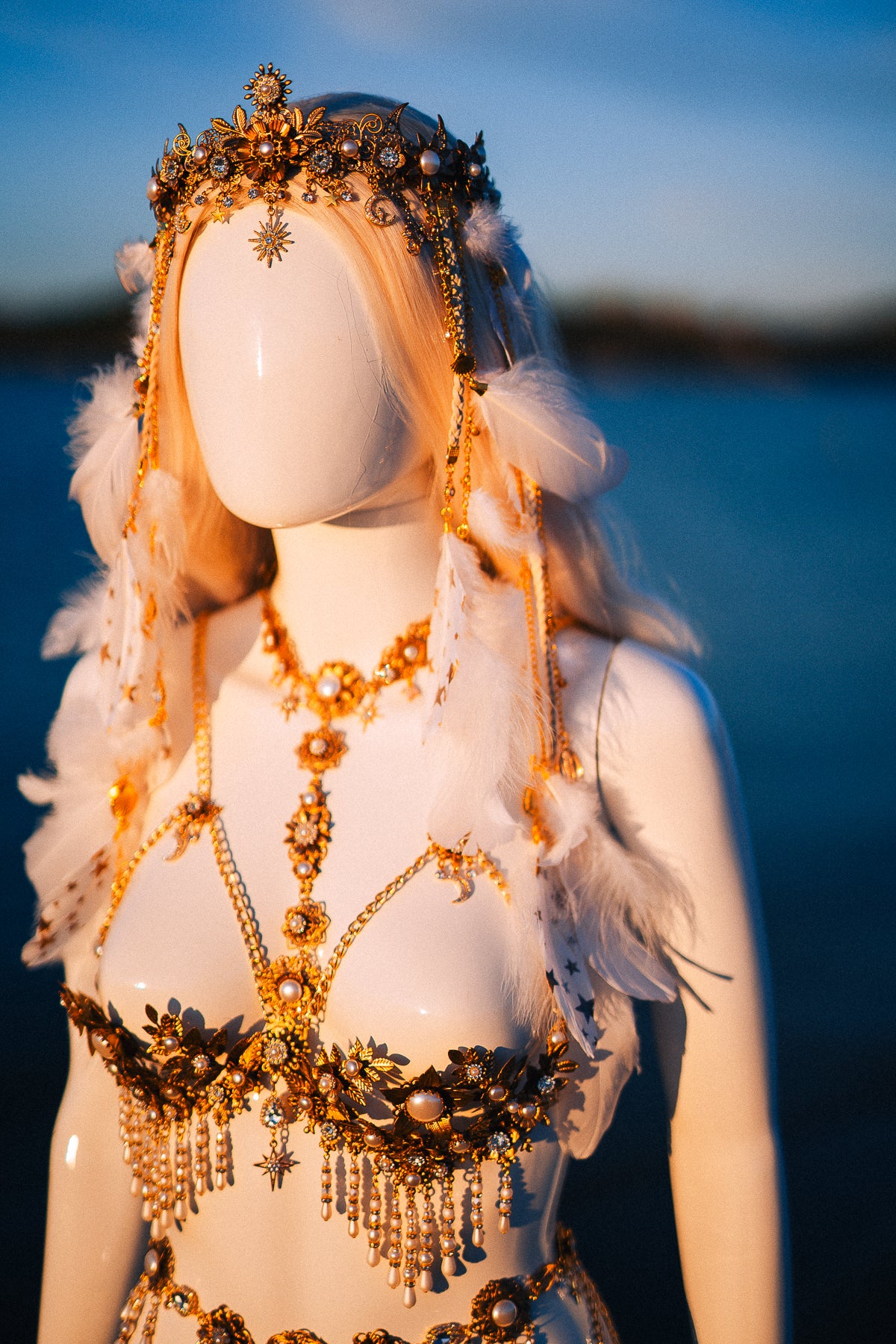 Celestial Moon Goddess Pearl Belt Festival Waist Chain