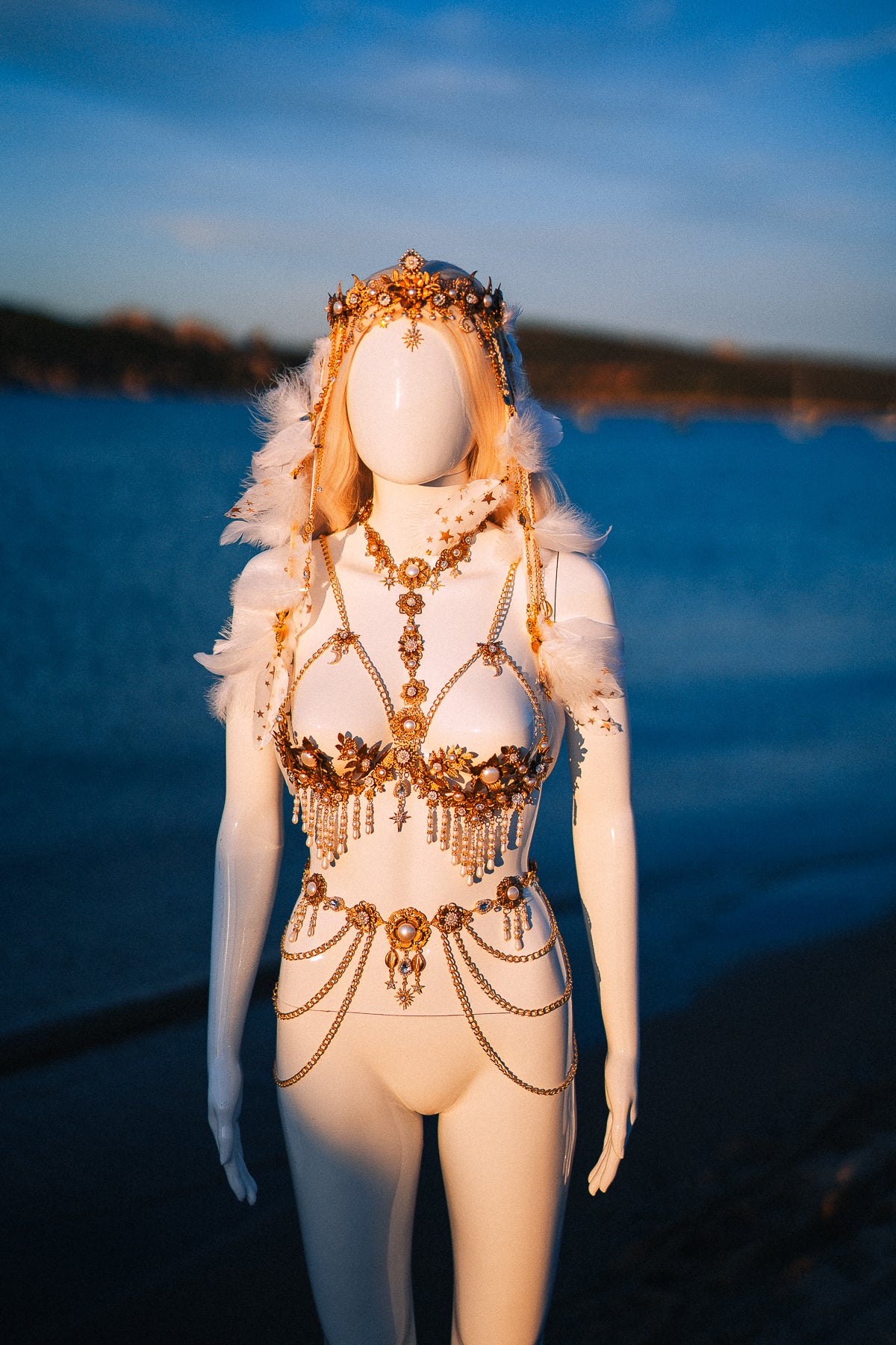 Celestial Moon Goddess Pearl Belt Festival Waist Chain