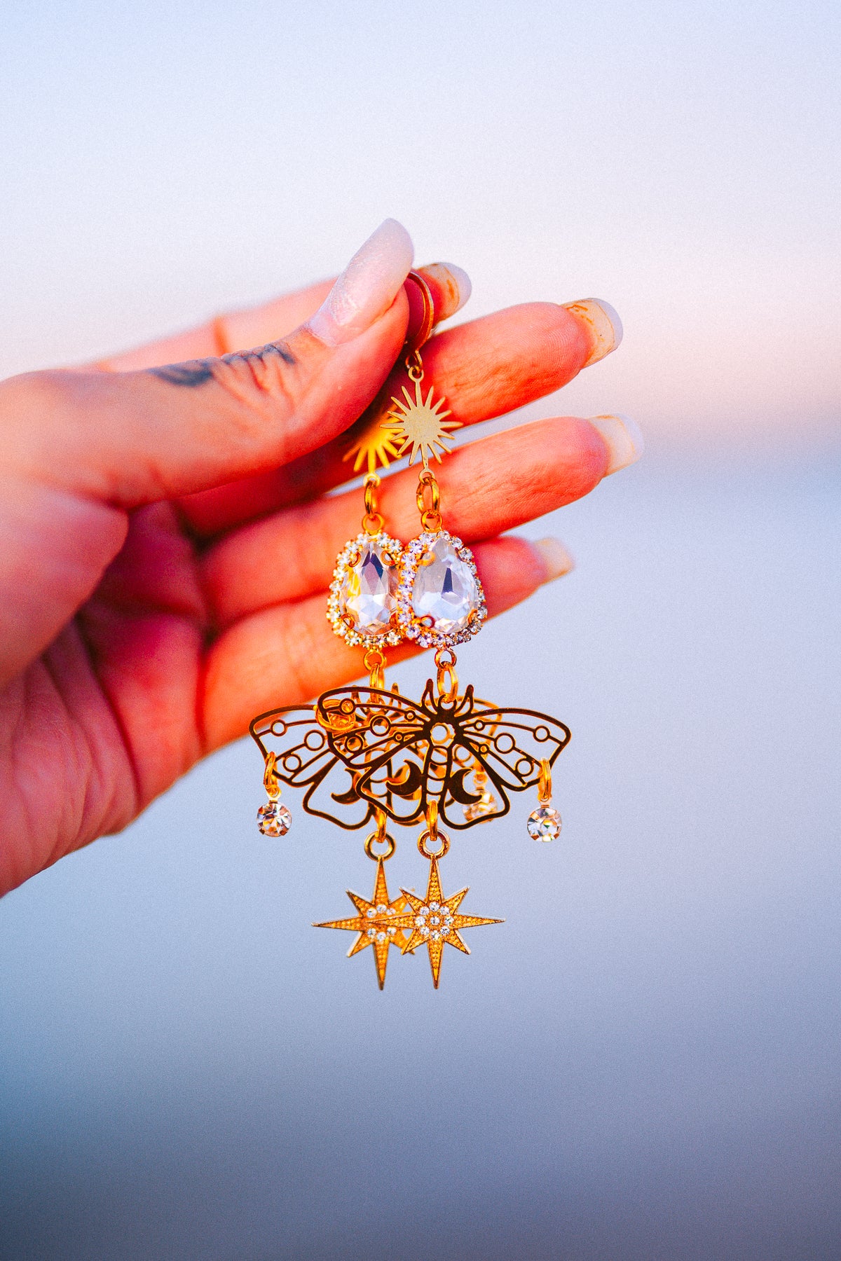 Celestial Sun Goddess Chest Harness Gold Festival Body Chain