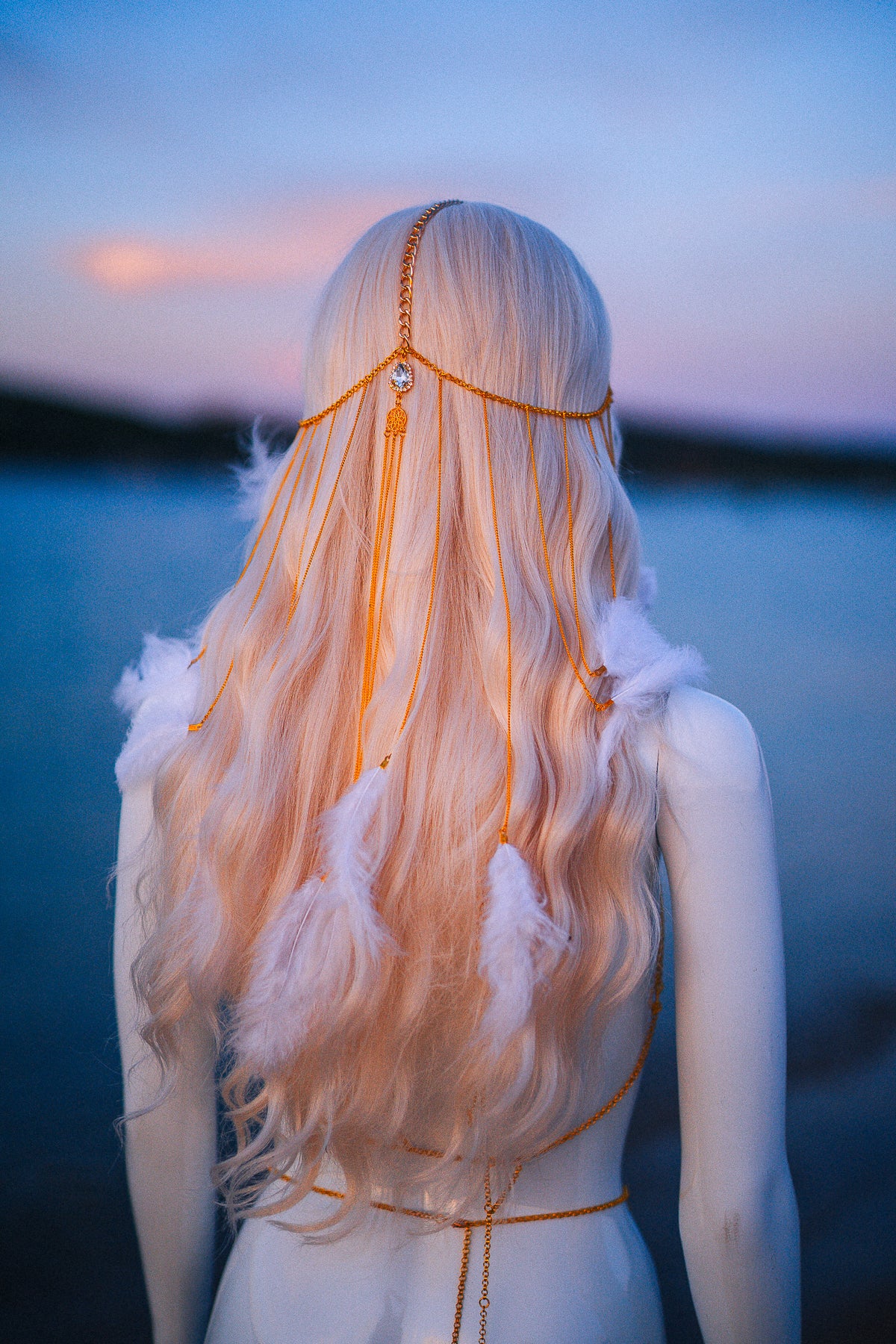 Celestial Sun Goddess Chest Harness Gold Festival Body Chain