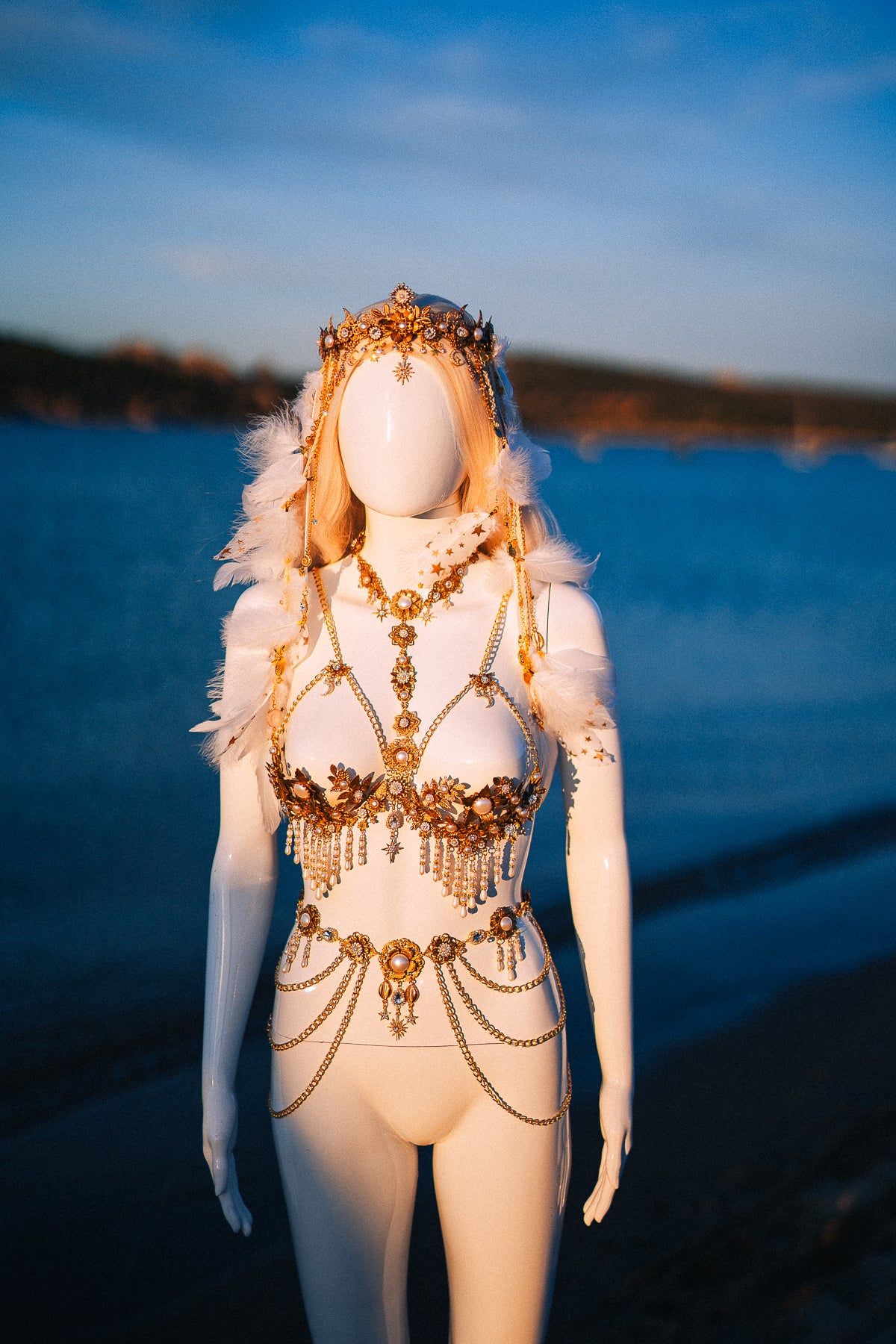 Celestial Moon Goddess Pearl Belt Festival Waist Chain