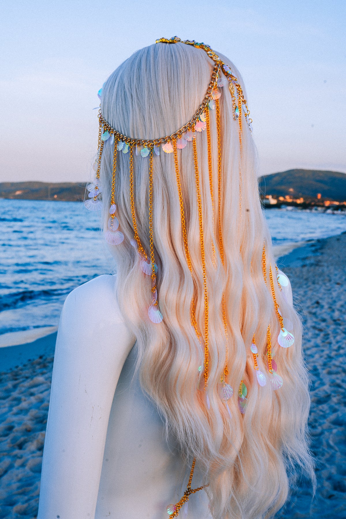 Gold Seashell Harness Beach Goddess Festival Body Chain Costume