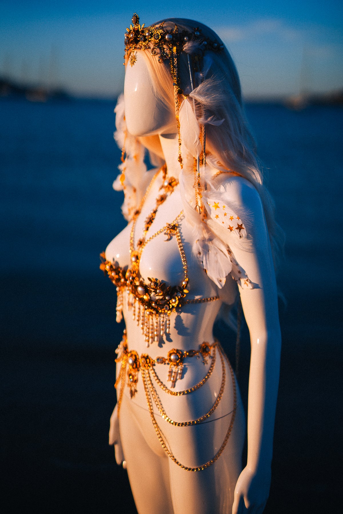 Celestial Moon Goddess Pearl Belt Festival Waist Chain