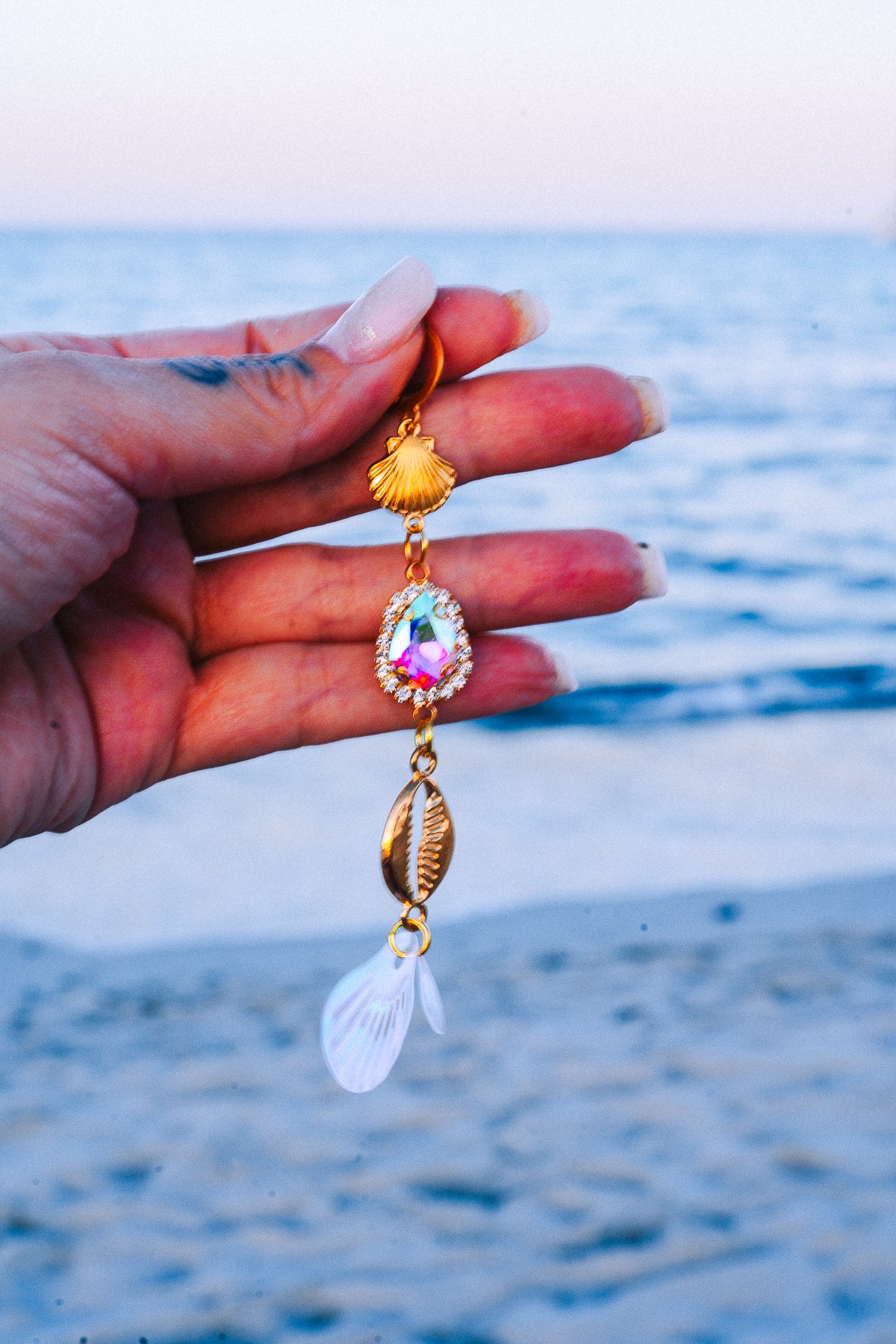 Gold Seashell Harness Beach Goddess Festival Body Chain Costume