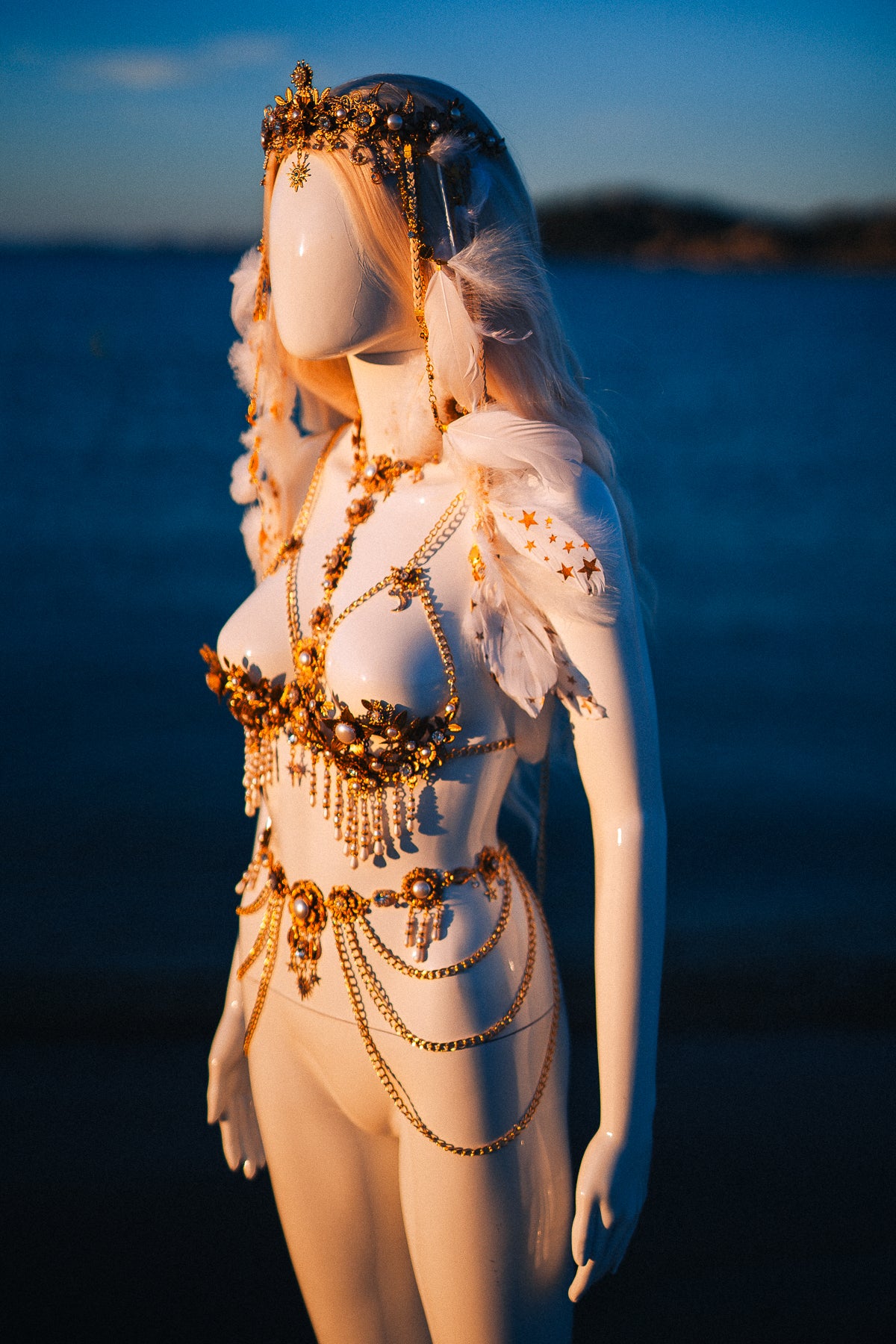 Celestial Moon Goddess Pearl Belt Festival Waist Chain