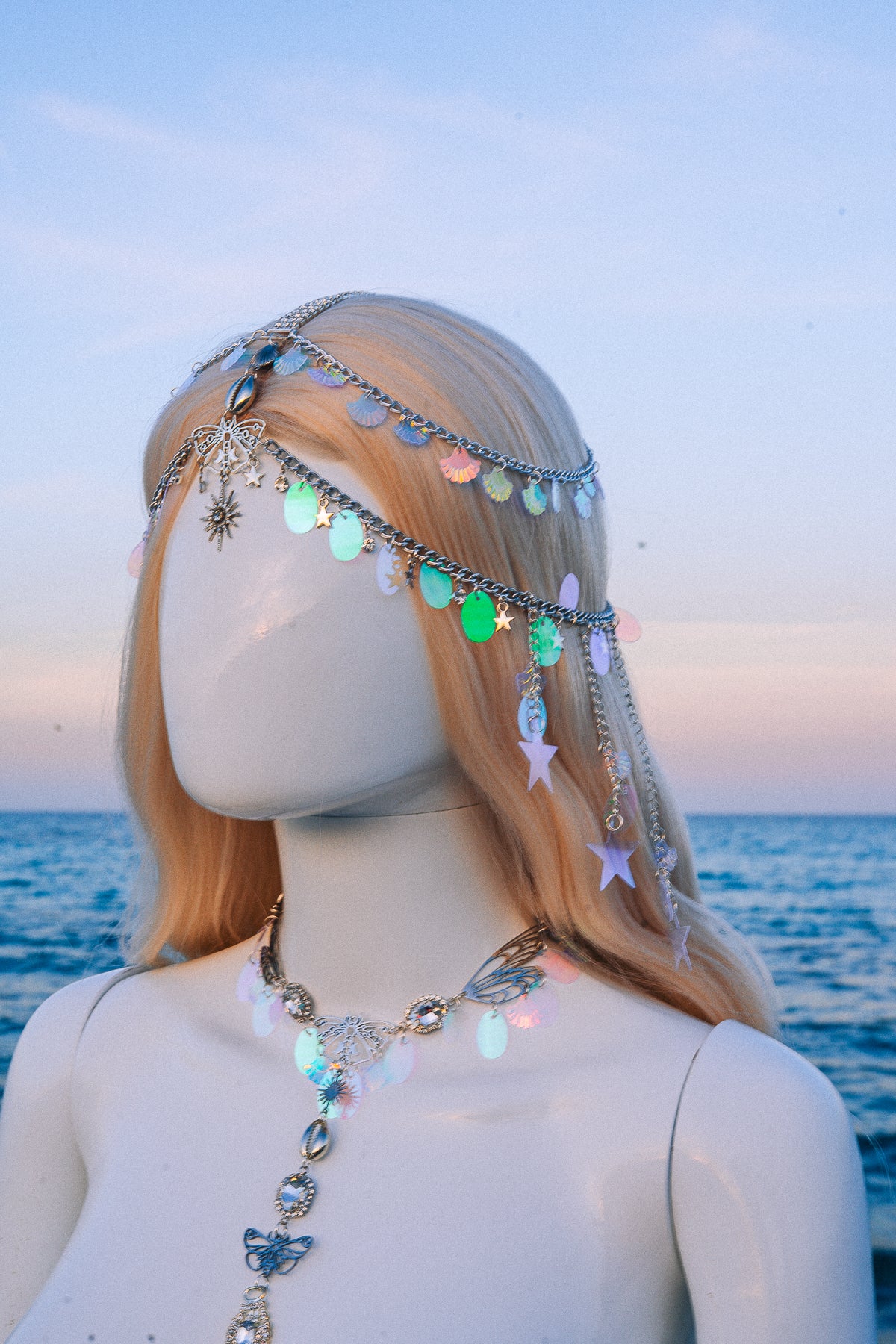 Celestial Festival Headpiece Star Hair Chain Beach Goddess Crown