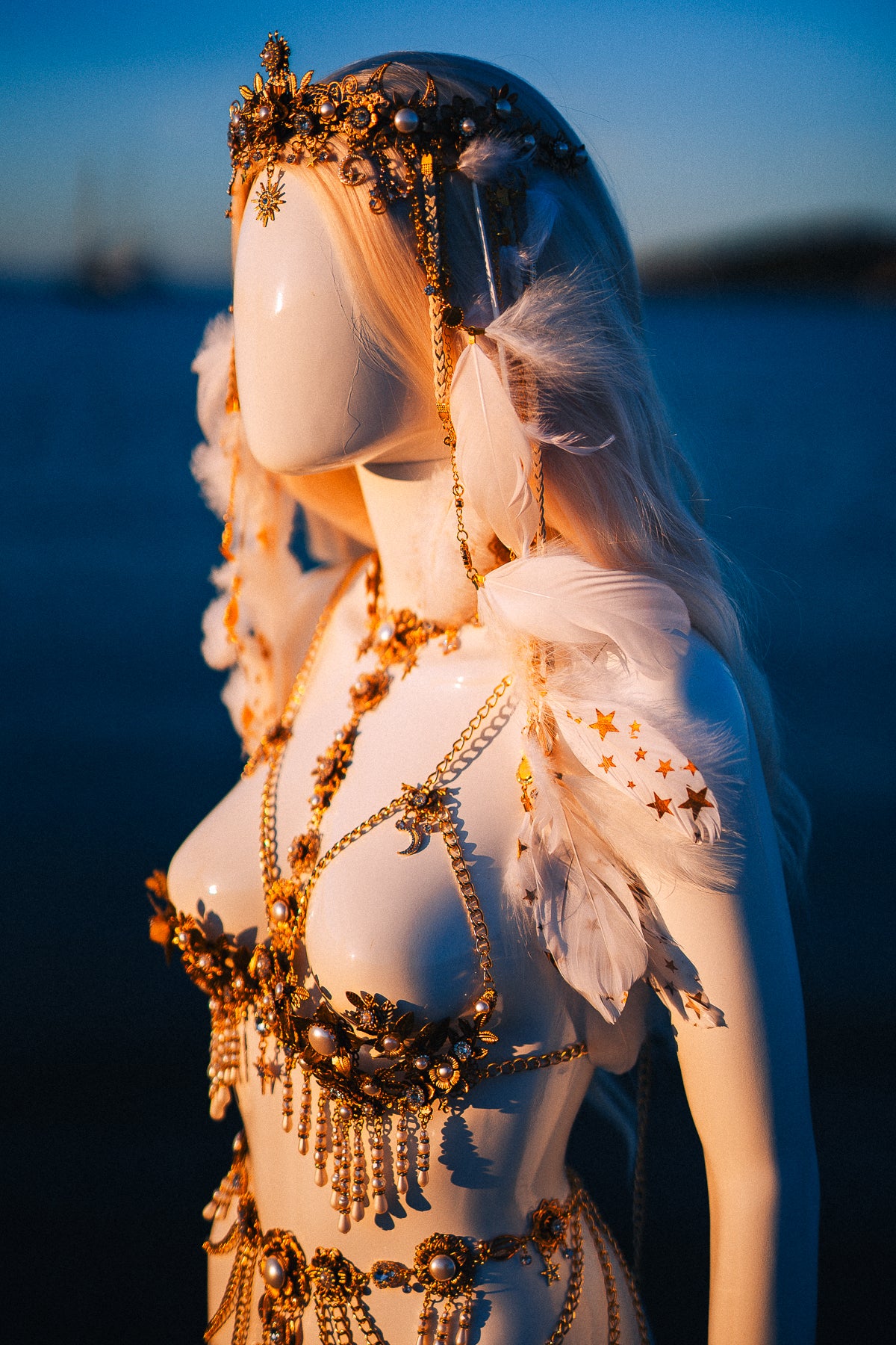 Celestial Moon Goddess Pearl Belt Festival Waist Chain