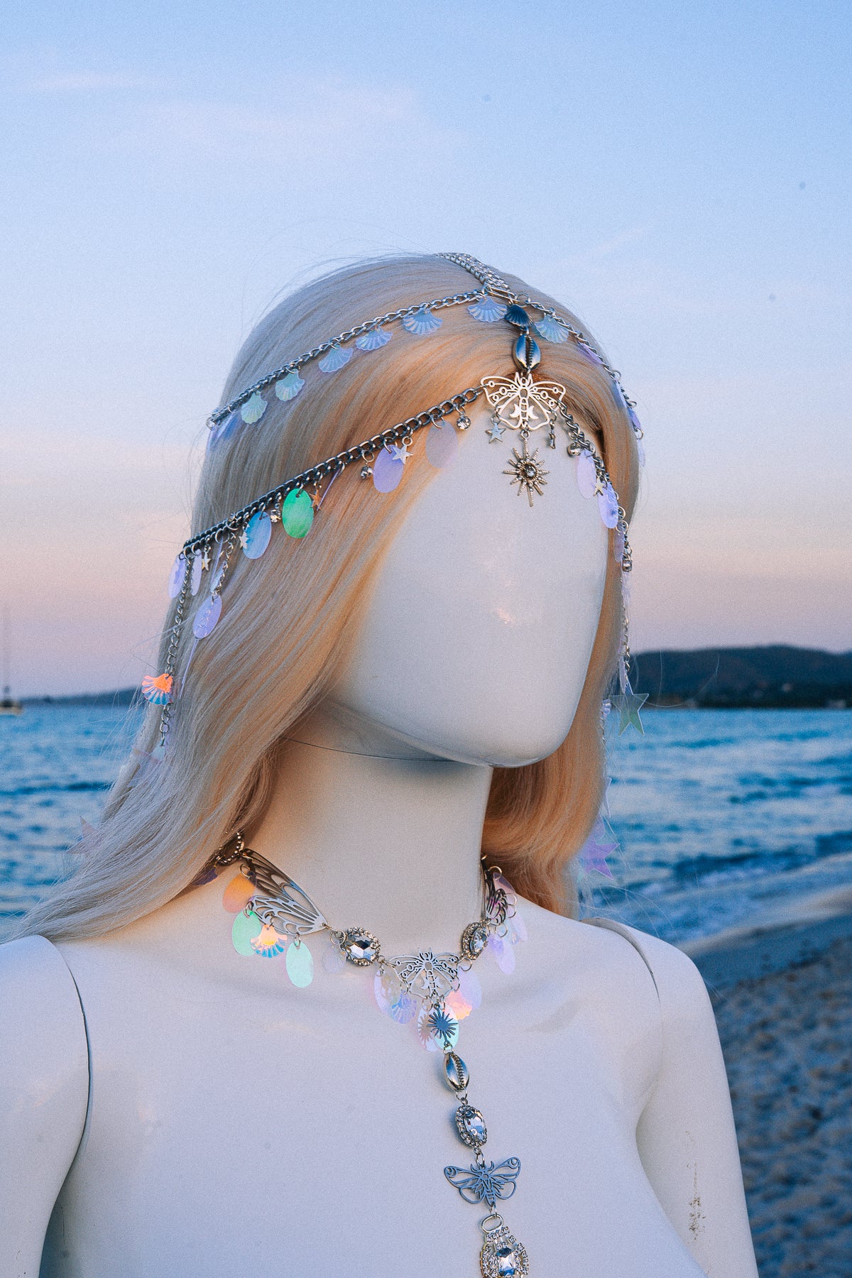Celestial Festival Headpiece Star Hair Chain Beach Goddess Crown