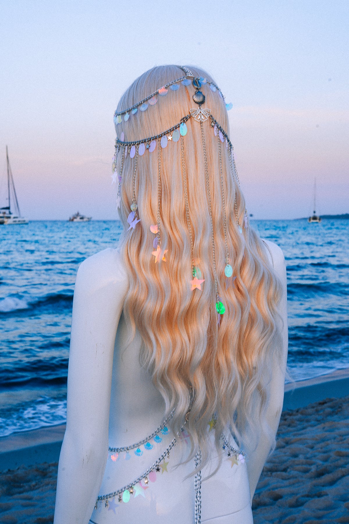 Celestial Festival Headpiece Star Hair Chain Beach Goddess Crown