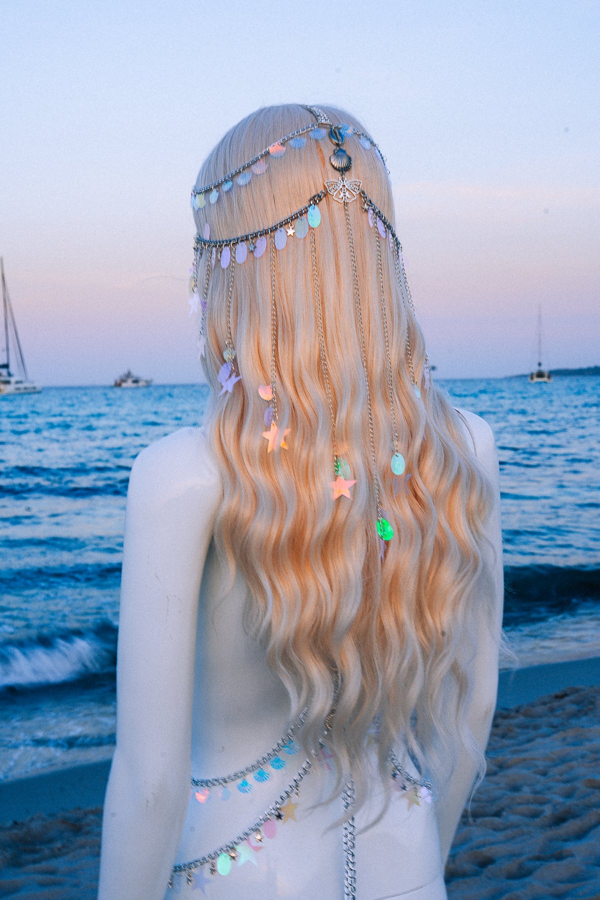 Celestial Festival Headpiece Star Hair Chain Beach Goddess Crown