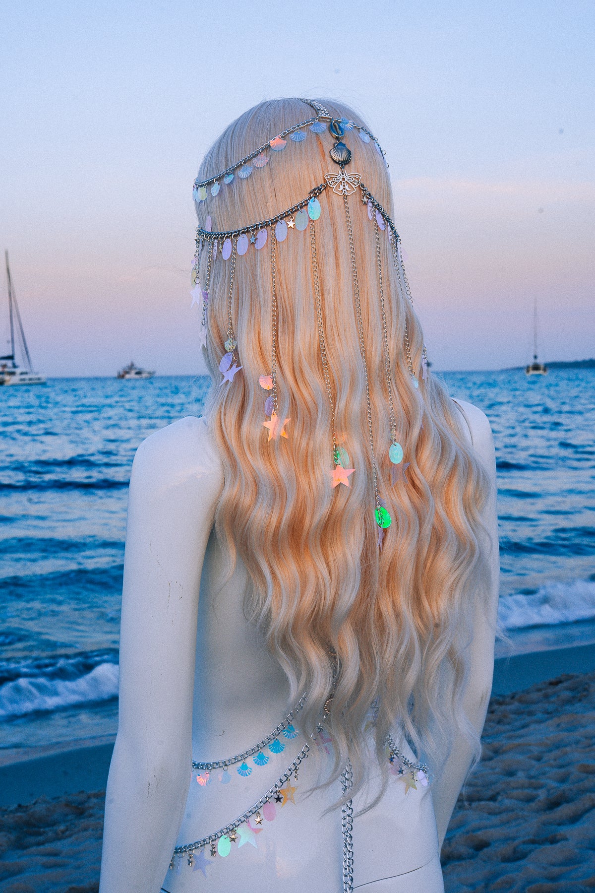 Celestial Festival Headpiece Star Hair Chain Beach Goddess Crown