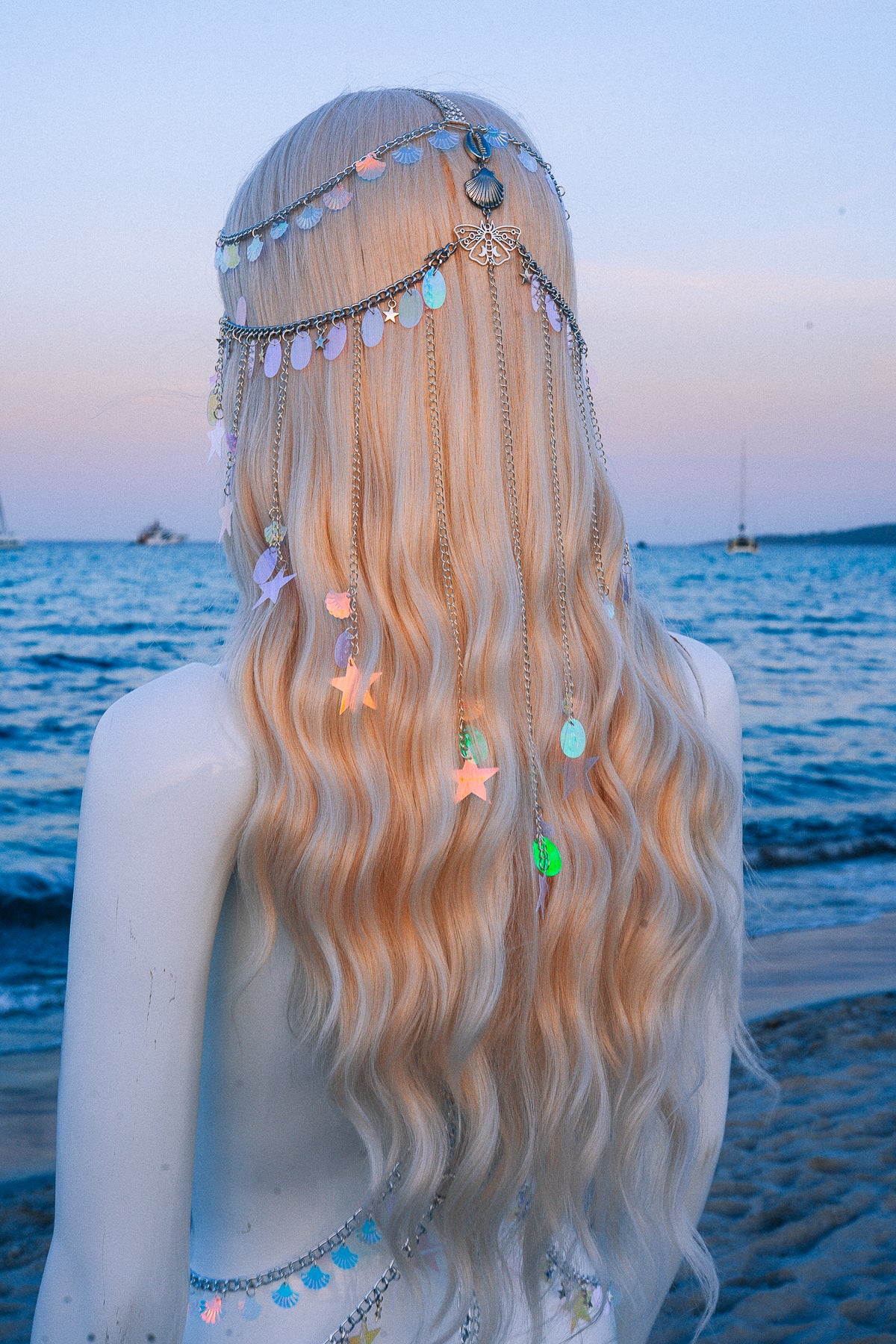 Celestial Festival Headpiece Star Hair Chain Beach Goddess Crown