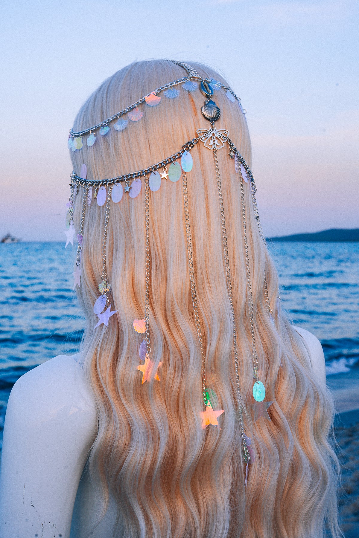 Celestial Festival Headpiece Star Hair Chain Beach Goddess Crown