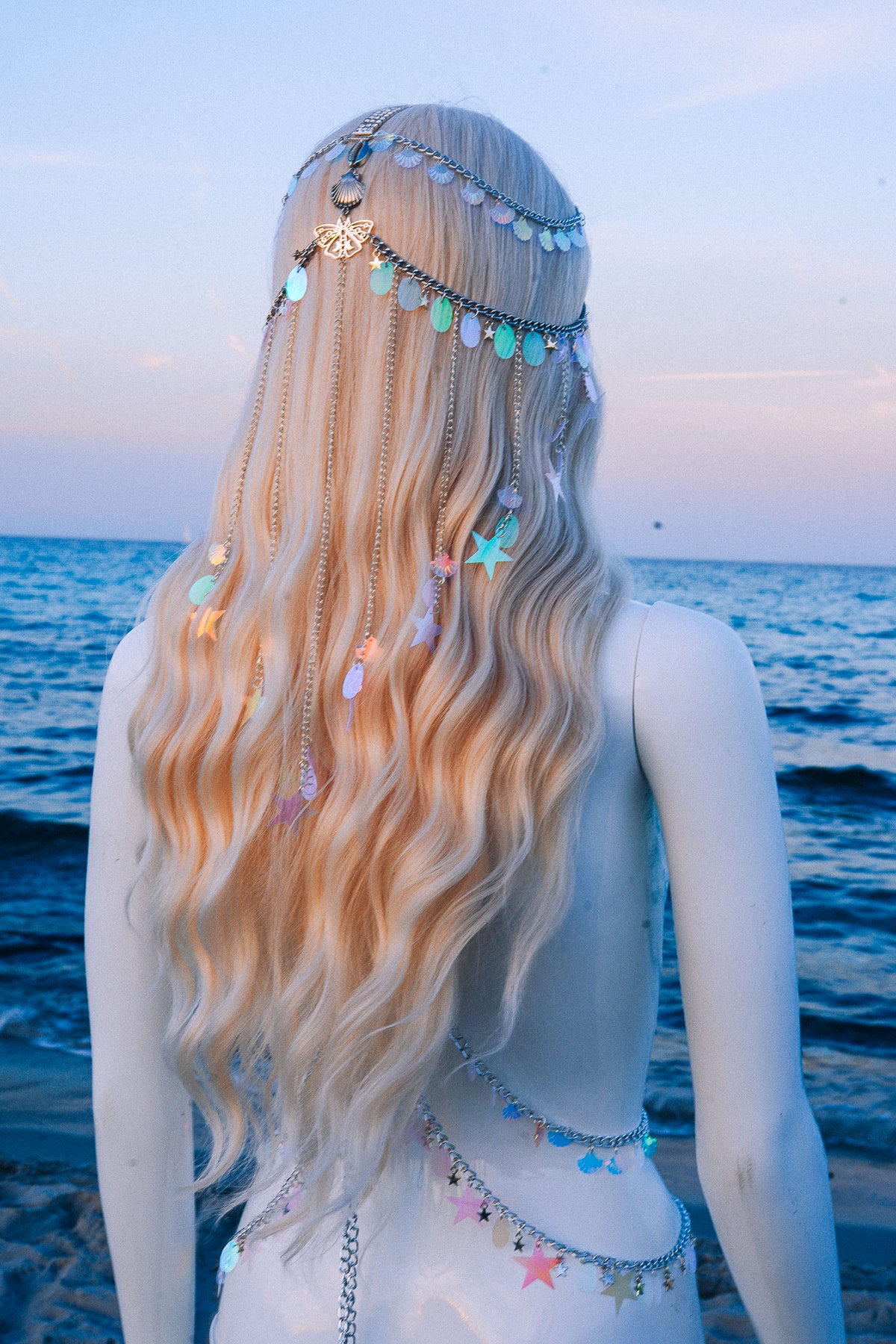 Celestial Festival Headpiece Star Hair Chain Beach Goddess Crown