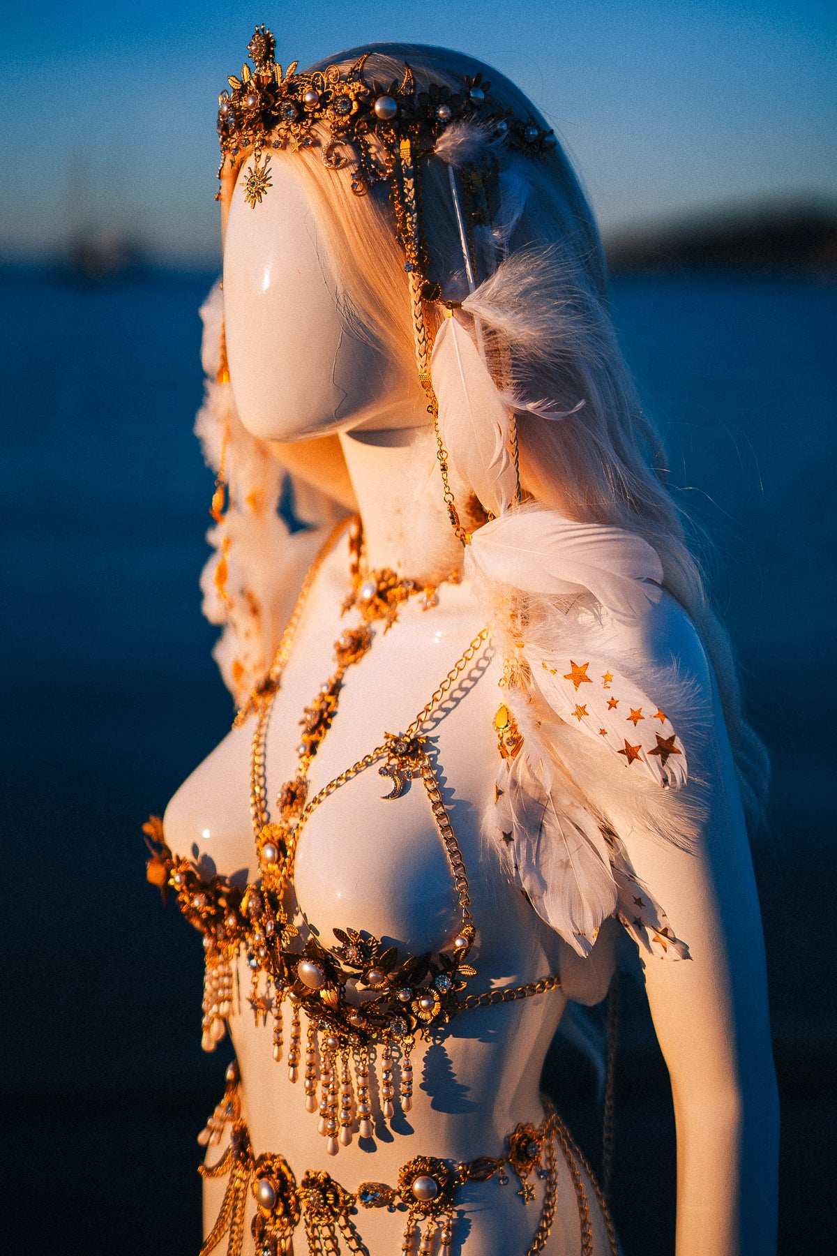 Celestial Moon Goddess Pearl Belt Festival Waist Chain