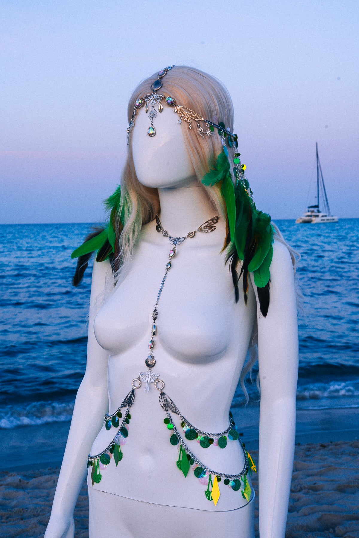 Celestial Festival Harness Beach Goddess Body Chain Costume