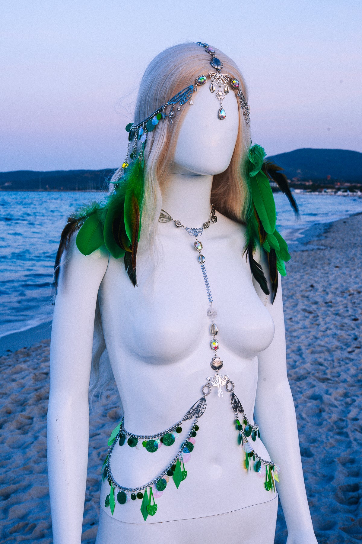 Celestial Festival Harness Beach Goddess Body Chain Costume