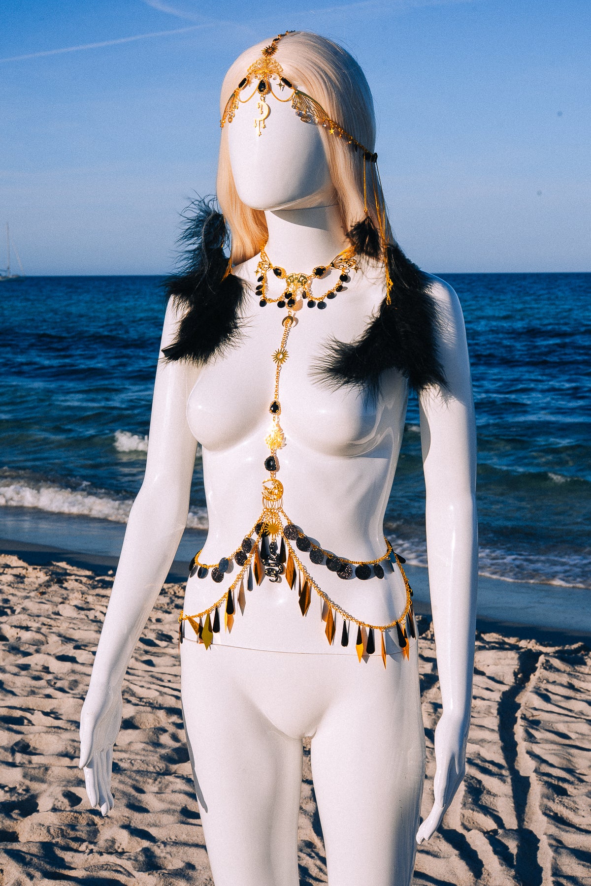 Celestial Moon Harness Festival Body Jewelry Goddess Harness