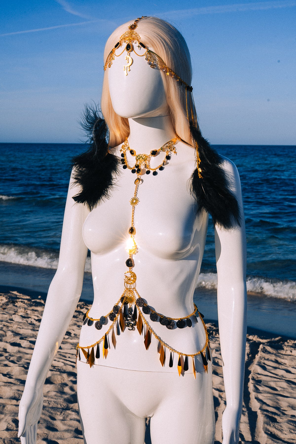 Celestial Moon Harness Festival Body Jewelry Goddess Harness