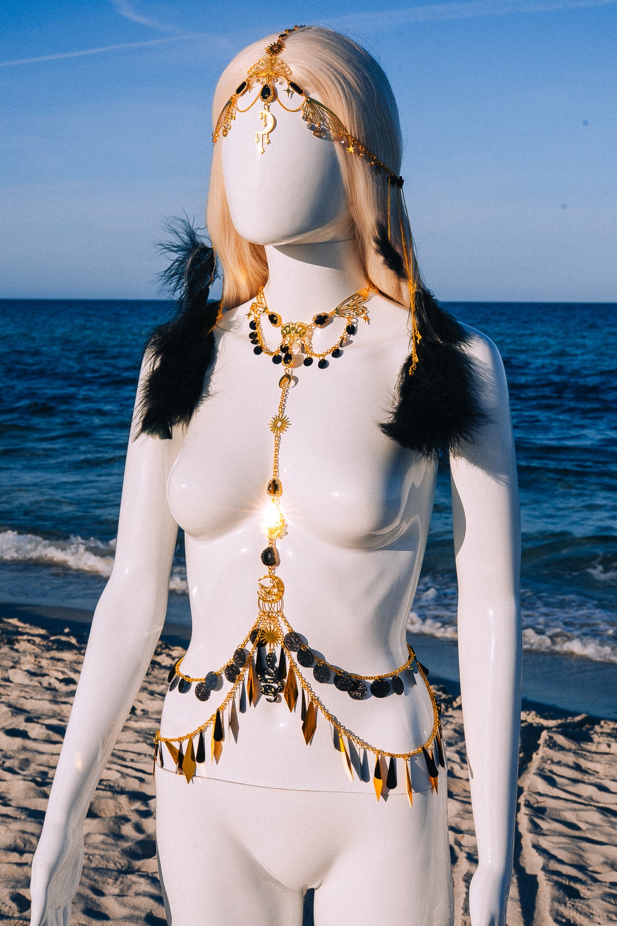Celestial Moon Harness Festival Body Jewelry Goddess Harness