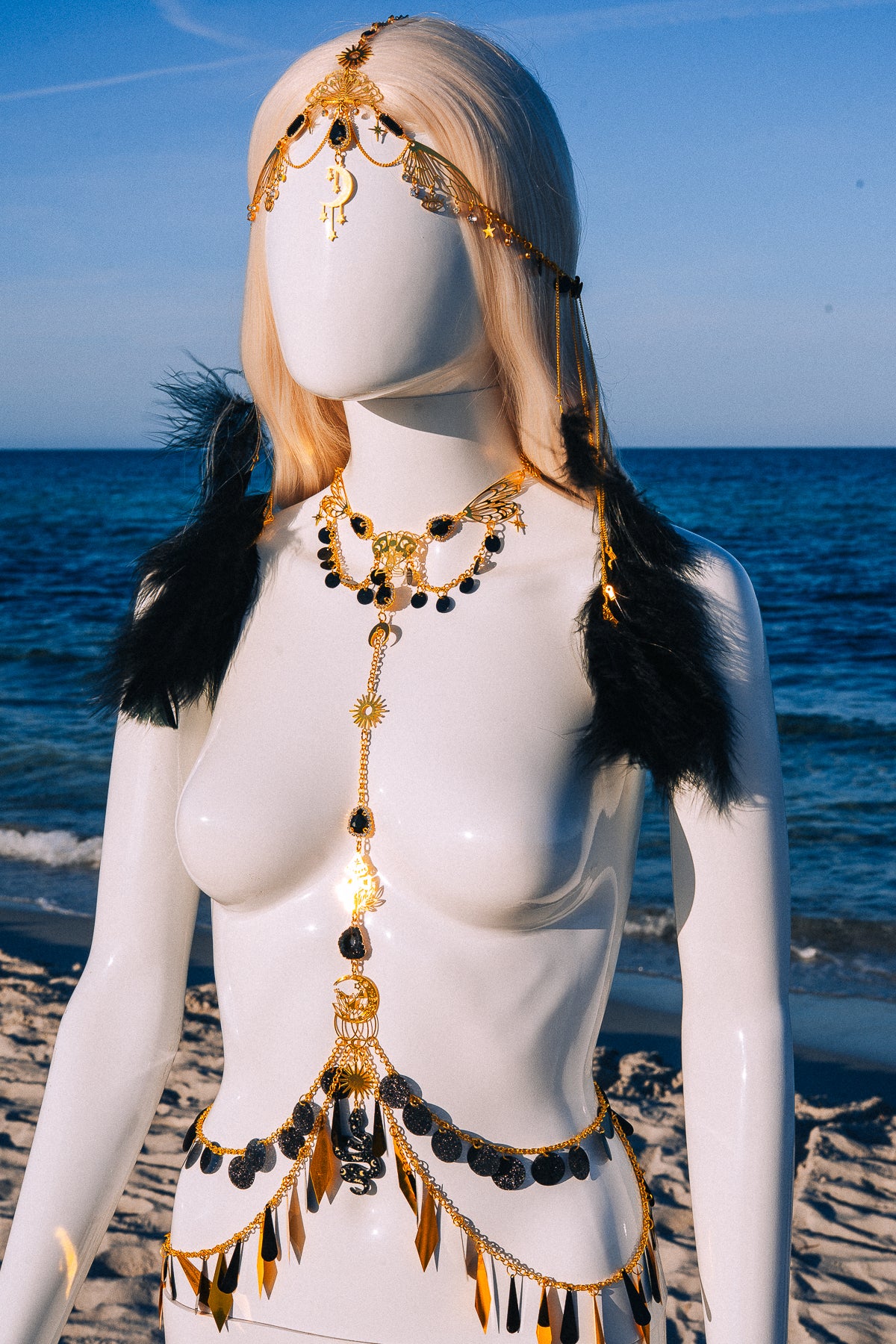 Celestial Moon Harness Festival Body Jewelry Goddess Harness