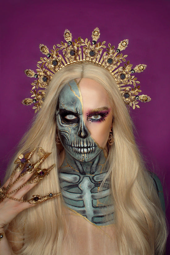 Gold Fingers Jewellery, Gold Bracelet, Nails Jewellery, Halloween, Filigree Jewellery, Gold Fingers, Sugar skull, Photoprops, Finger claws