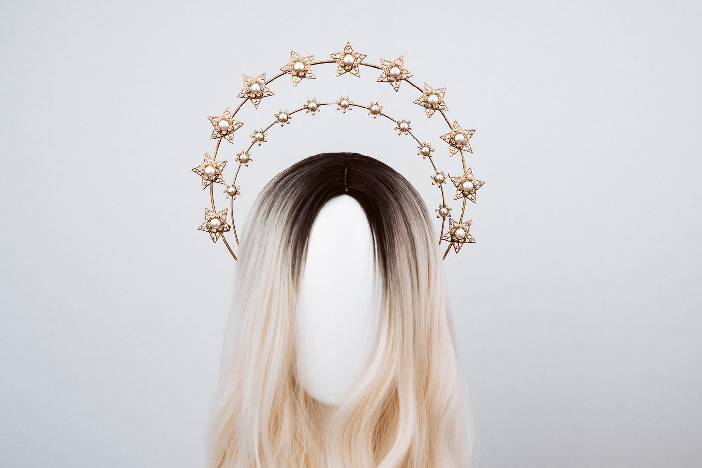 Star halo crown, Star jewelry, Gold headpiece with stars,Gold crown, Krone, Bridal headpiece, Bridal crown, Wedding crown, Celestial jewelry