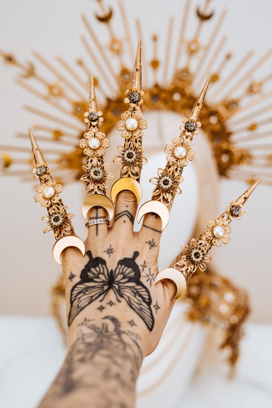 Boho finger claws with moons