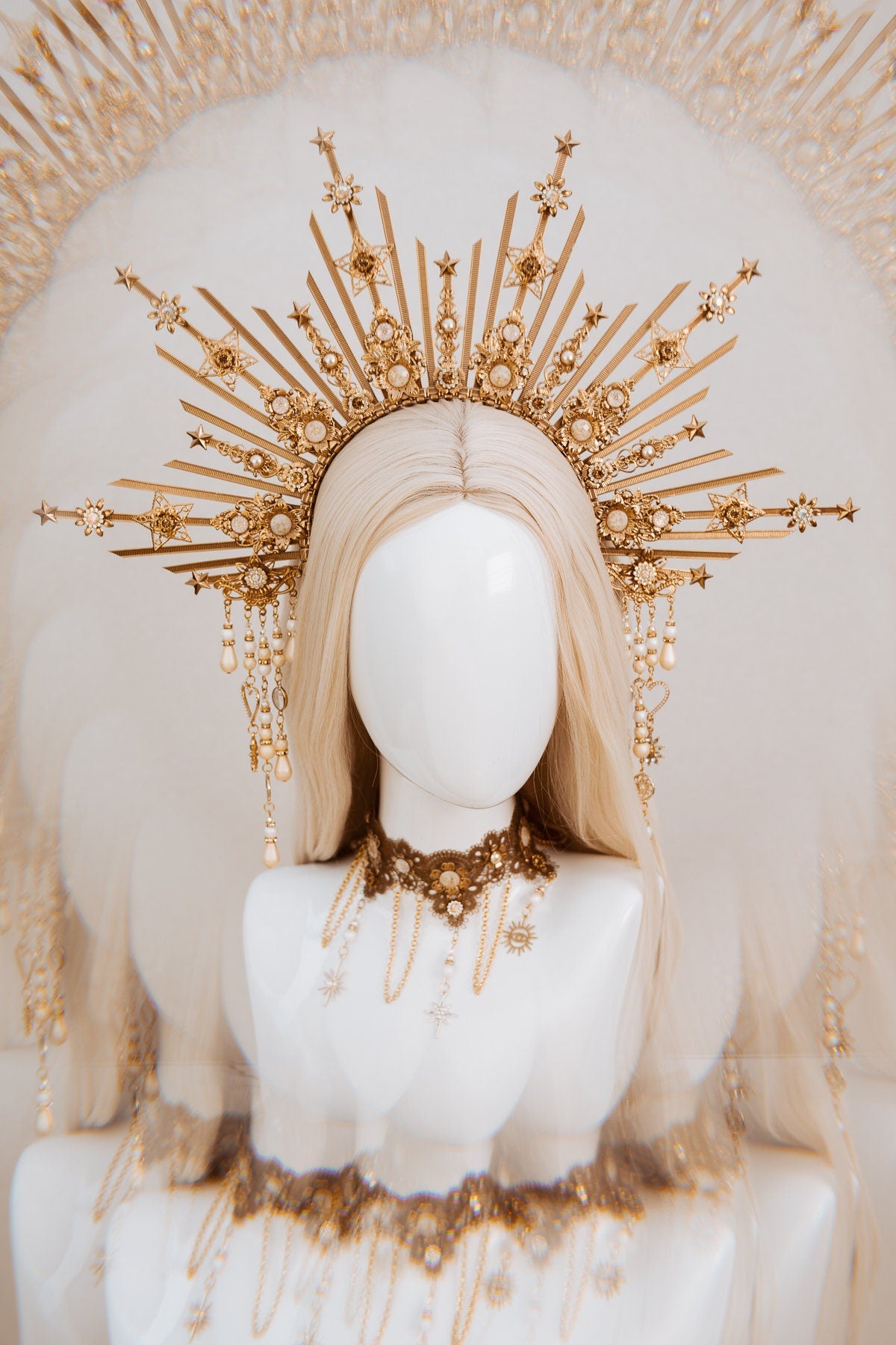 Sun crown, Moon child Halo, Halo, Halo Crown, Halo Headpiece, Halo Headband, Halo Headlights, Gold Halo, Headpiece, Wedding Crown,Boho Stars