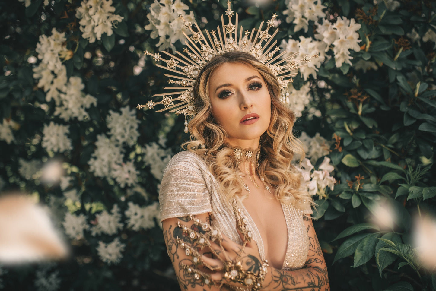 Lace Choker necklace, Gold Choker necklace, Chain Choker necklace, Glamour Choker, Party, Handmade necklace, Body Decoration Photo Props