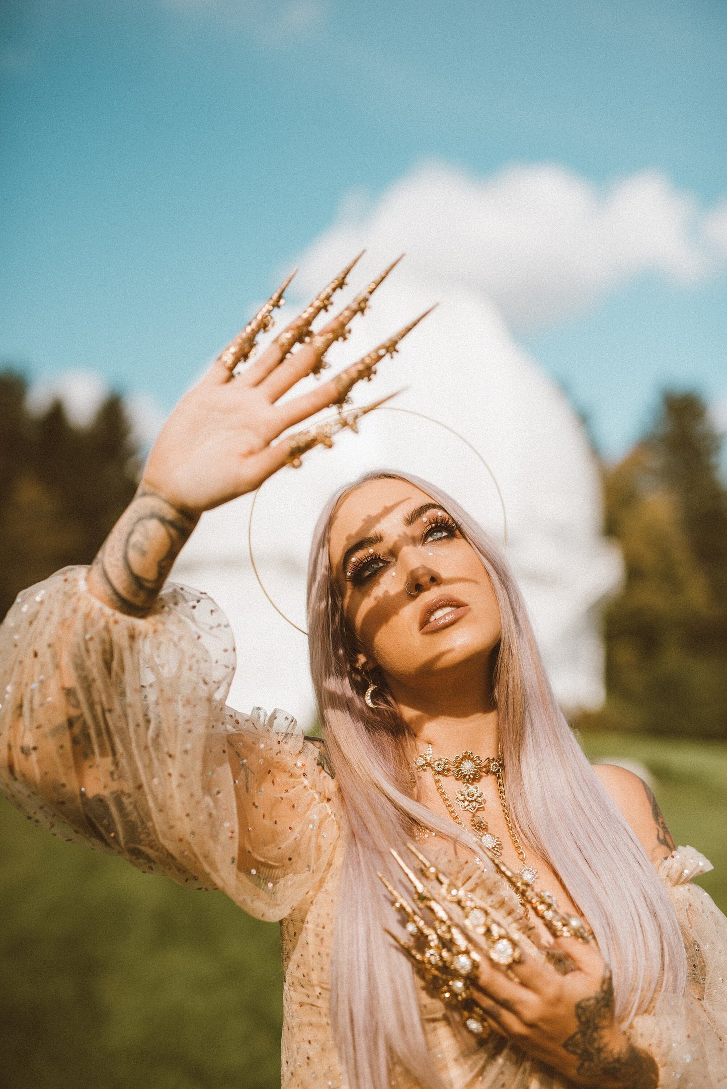 Rose gold crown, Bridal headpiece, Wedding crown, Fairy crown, Halloween, Bridal crown, Halo crown, Wedding hair accessories