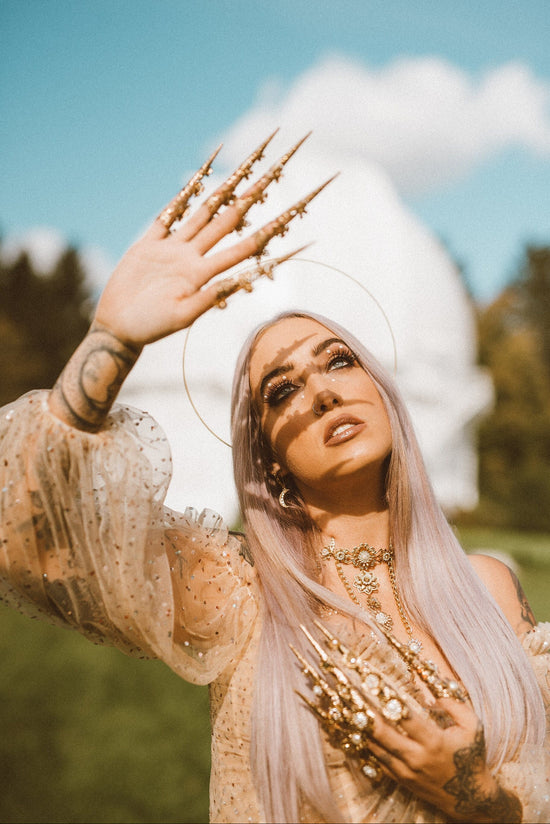 Gold halo crown, Bridal headpiece, Wedding crown, Fairy crown, Halloween, Bridal crown, Halo crown, Gold crown, Wedding hair accessories