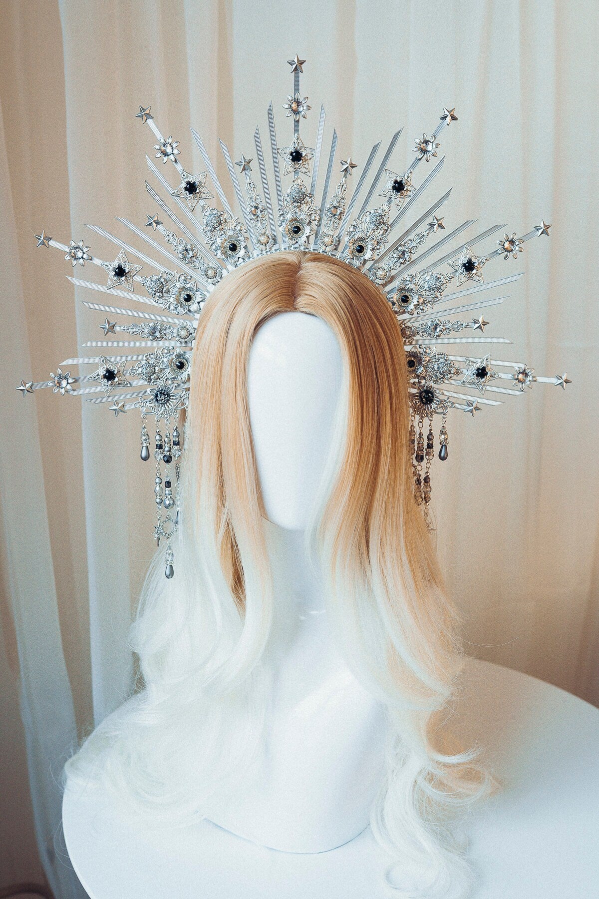 Sun crown, Moon child Halo, Halo, Halo Crown, Halo Headpiece, Halo Headband, Halo Headlights, Gold Halo, Headpiece, Wedding Crown,Boho Stars