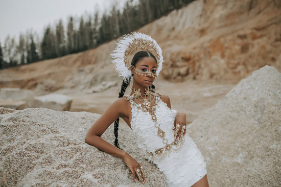 White Festival Harness, Boho Body Harness, Burning Man Outfit Harness, White Statement Body Jewelry, Boho Goddess Festival Wear