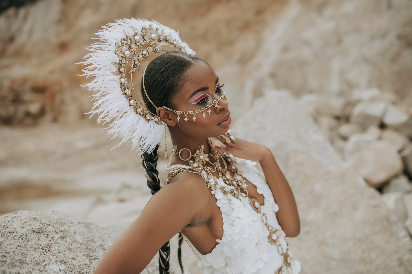 White Festival Finger Claws, Burning Man Nails, Boho Statement Jewelry, Costume Accessories, Goddess Jewelry, Nail Art