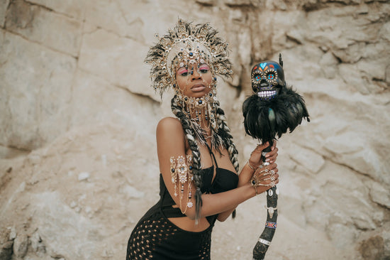 Black Gold Masquerade Mask, Gothic Halloween Mask, Dark Queen Mask, Witch Costume Mask, Festival Masquerade Headpiece