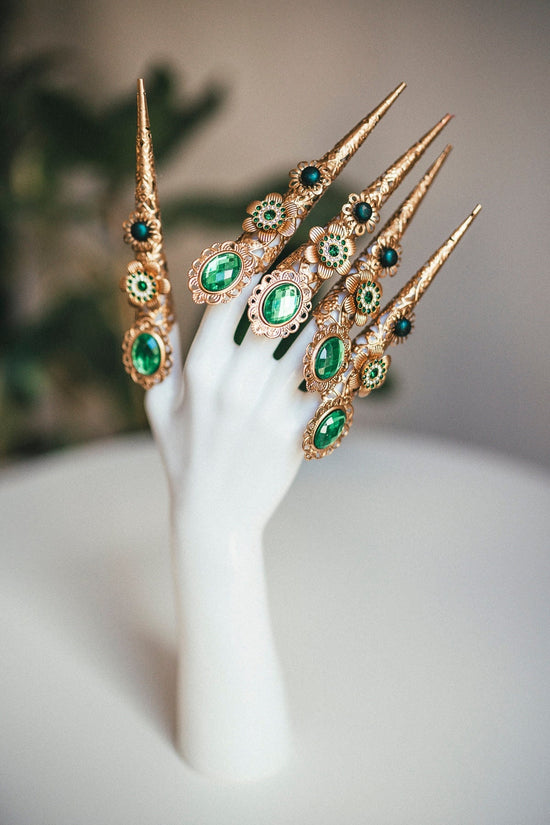 Gold Finger Claw 1 piece, Gold Bracelet, Nails Jewellery, Halloween, Gold Fingers, Sugar skull, Photo props, Zodiac