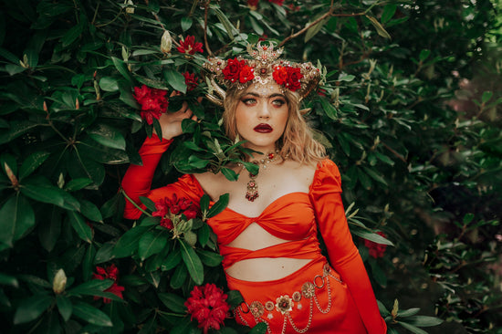 Red Belt with Flowers, Festival Belt, Festival Fashion, Burning Man Fashion, Photo props, Red Belt, Red Harness, Burning Man