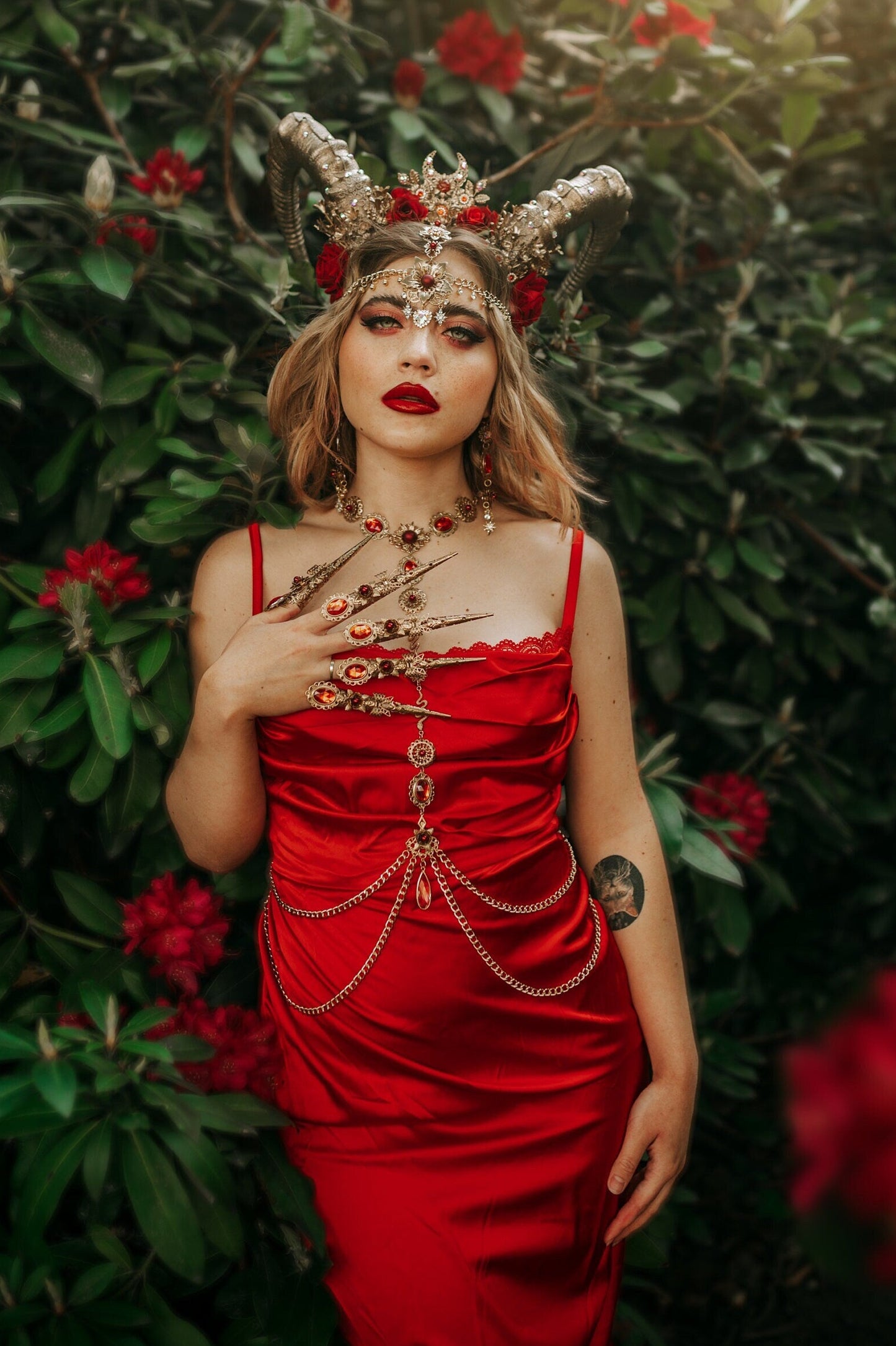 Gold Harness, Festival Harness, Festival Fashion, Burning Man Fashion, Photo props, Capricorn Zodiac, Red Harness, Burning Man, Boho style