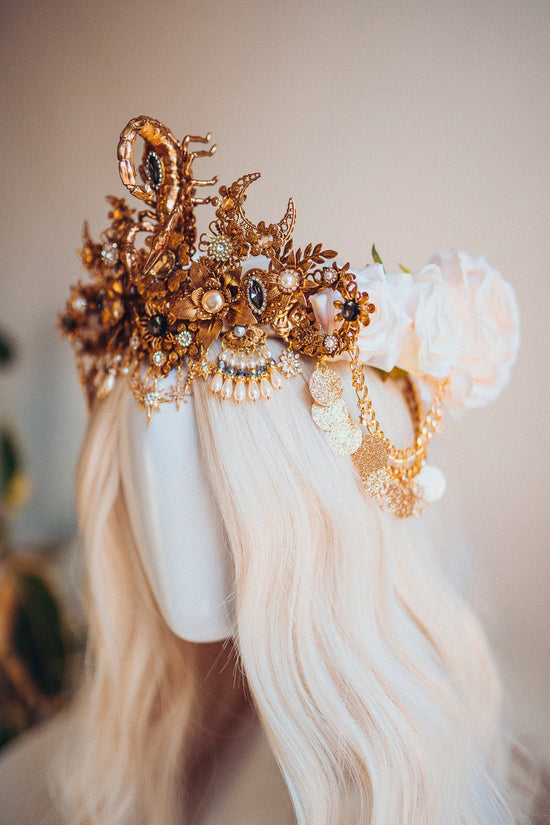 Scorpio crown Zodiac Signs Zodiac jewellery Signs Scorpio Zodiac Crown Headband Headpiece Tiara Diadem Accessories Flower crown Halloween