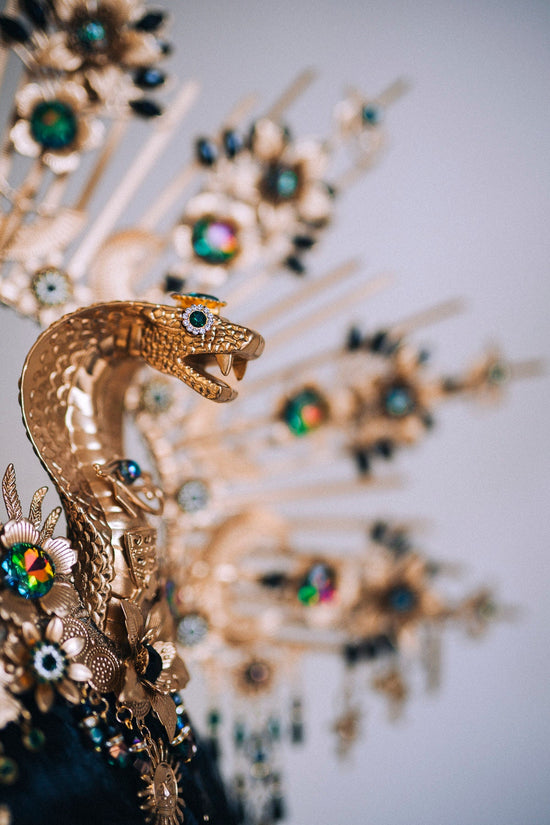 Gold Cleopatra Crown, Egyptian Necklace, Carnival Headpiece, Halloween Costume, Festival Crown, Mardi Gras Costume, Egypt Goddess Crown