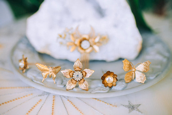 Boho Hairpins Flower Hair Comb Wedding Flowers Beige Flowers In Hair Boho Bride Dried Flower Crown Boho Chic Style Flower Hairpins